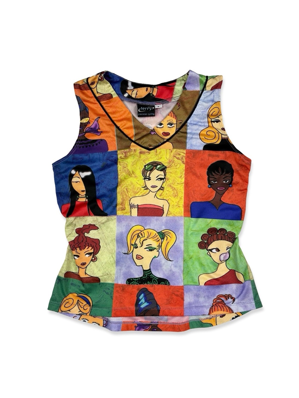 Terry Vintage 90s Y2K Mod Girl Cycling Jersey Tank Top